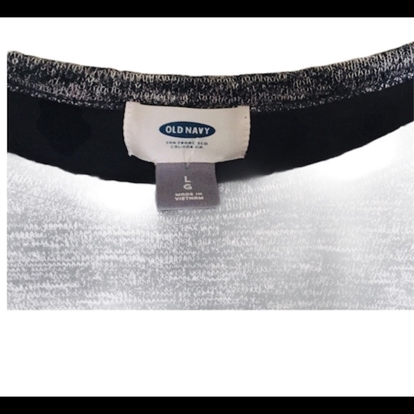 OLD NAVY Space Dye Tunic Top With Sheer Back Detail & Long Sleeves Grey Sz Large - Picture 7 of 8